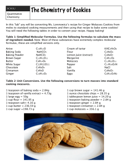 The Chemistry of Cookies