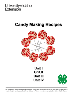 Candy Making Recipes  Unit I Unit II
