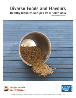 Diverse Foods and Flavours Healthy Diabetes Recipes from South Asia