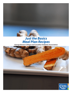 Just the Basics Meal Plan Recipes