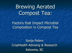 Brewing Aerated Compost Tea: Factors that Impact Microbial Composition in Compost Tea