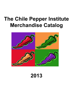 The Chile Pepper Institute Merchandise Catalog 2013
