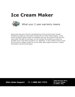 Ice Cream Maker What your 2 year warranty means