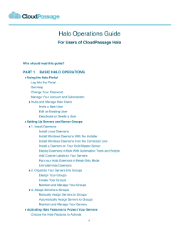Halo Operations Guide For Users of CloudPassage Halo