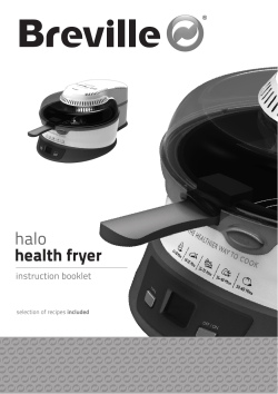 health fryer halo instruction booklet ®