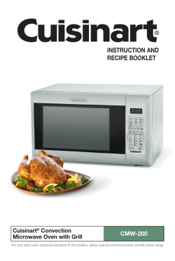 INSTRUCTION AND RECIPE BOOKLET CMW-200 Cuisinart