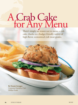 A  for Any Menu Crab Cake