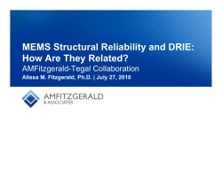 MEMS Structural Reliability and DRIE: How Are They Related? AMFitzgerald-Tegal Collaboration