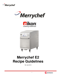 Merrychef E2 Recipe Guidelines