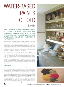 WATER-BASED PAINTS OF OLD