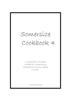 Somersize Cookbook 4 A compilation of recipes