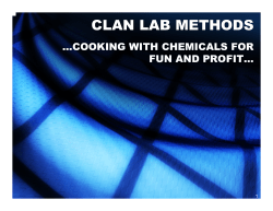CLAN LAB METHODS …COOKING WITH CHEMICALS FOR FUN AND PROFIT... 1