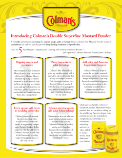 1 2 3 5 Introducing Colman’s Double Superfine Mustard Powder