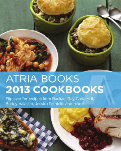 ATRIA BOOKS 2013 COOKBOOKS Buddy Valastro, Jessica Seinfeld, and more!