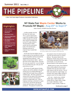 Summer 2011 NY State Fair Works to Promote NY Maple -