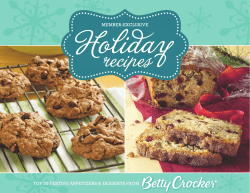 Holiday recipes MEMBER-EXCLUSIVE TOP 20 FESTIVE APPETIZERS &amp; DESSERTS FROM