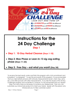 Instructions for the 24 Day Challenge Step 1