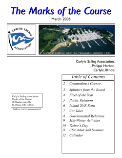 The Marks of the Course Table of Contents March 2006 Carlyle Sailing Association,