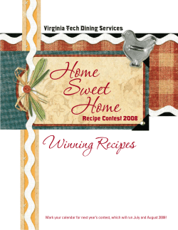 Home Sweet Winning Recipes Virginia Tech Dining Services