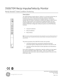3500/70M Recip Impulse/Velocity Monitor Bently Nevada™ Asset Condition Monitoring Description