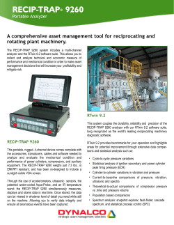 RECIP-TRAP 9260 A comprehensive asset management tool for reciprocating and rotating plant machinery.