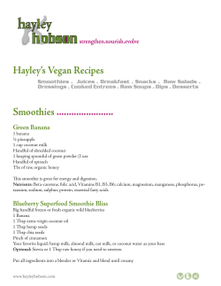 Hayley’s Vegan Recipes