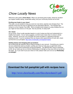 Chow Locally News