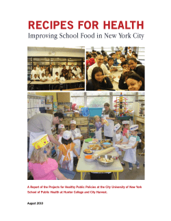 Recipes foR HealtH Improving School Food in New York City