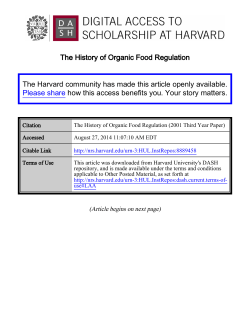 The History of Organic Food Regulation Please share