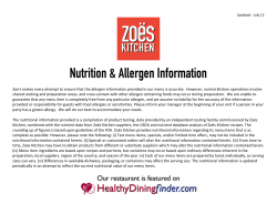 Nutrition &amp; Allergen Information