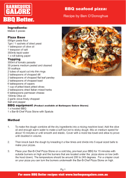 BBQ seafood pizza: Recipe by Ben O’Donoghue Ingredients: Pizza Base