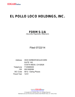 EL POLLO LOCO HOLDINGS, INC. FORM S-1/A Filed 07/22/14