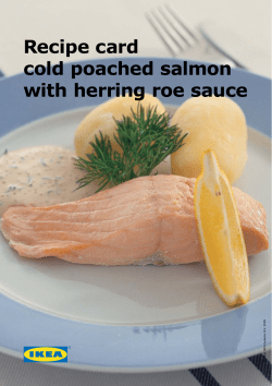 Recipe card cold poached salmon with herring roe sauce . 2009