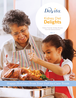 Delights Kidney Diet Happy Holidays from Your DaVita Care Team Vol. 2