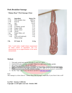 Pork Breakfast Sausage  “Jimmy Dean” Pork Sausage Clone
