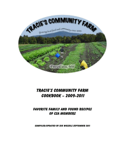 Tracie’s Community Farm Cookbook – 2009-2011  Favorite Family and Found Recipes