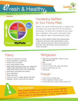 Fresh &amp; Healthy Translating MyPlate to Your Family Plate