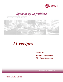 11 recipes  Sponsor by la fruitiere :
