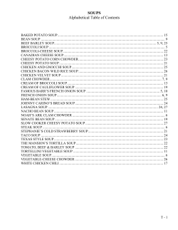 SOUPS Alphabetical Table of Contents