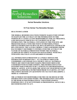 HEALTH DISCLAIMER THE HERBAL REMEDIES SOLUTIONS WEBSITE MAKES EVERY EFFORT