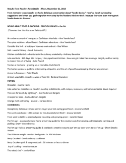 Results from Readers Roundtable  : Thurs. November 21, 2013