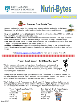 Nutrition Newsletter Summer Food Safety Tips