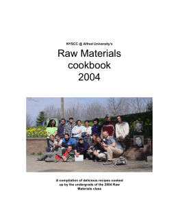 Raw Materials cookbook 2004