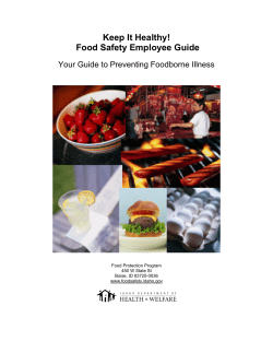Keep It Healthy! Food Safety Employee Guide