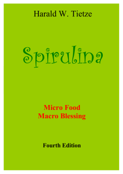 Spirulina  Harald W. Tietze Micro Food