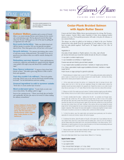 Cedar-Plank Braided Salmon with Apple Butter Sauce Colleen Walker,