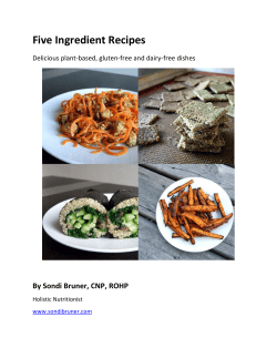 Five Ingredient Recipes By Sondi Bruner, CNP, ROHP