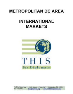 METROPOLITAN DC AREA INTERNATIONAL MARKETS