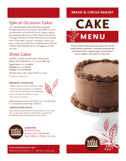 cake menu Special Occasion Cakes