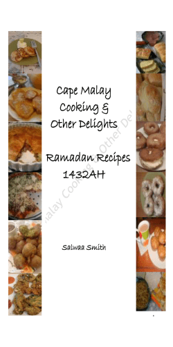 Cape Malay Cooking &amp; Other Delights